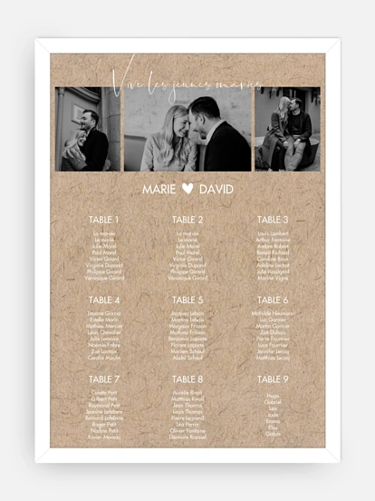 Poster plan de table mariage Crafty