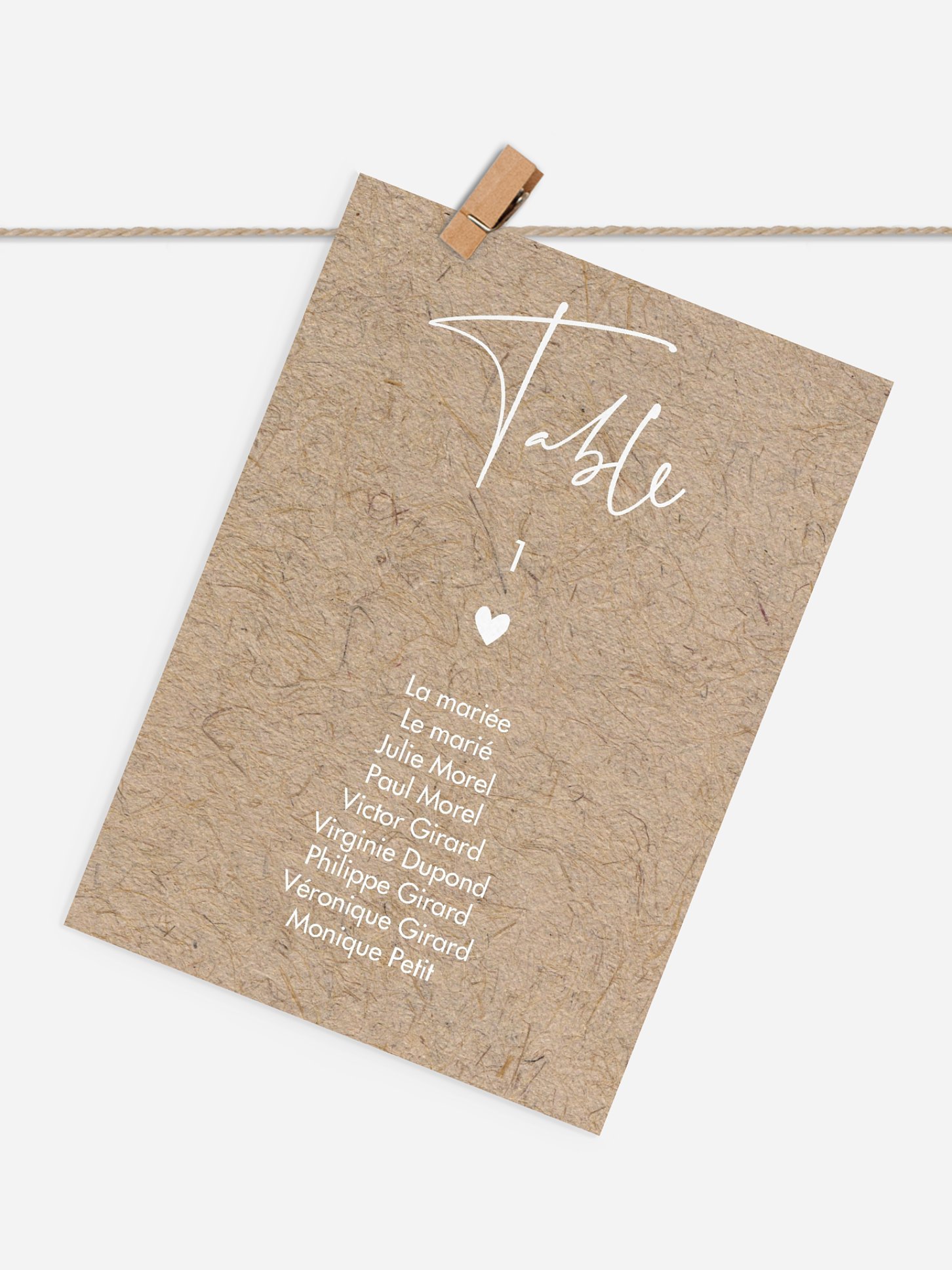 Cartons plan de table mariage Crafty