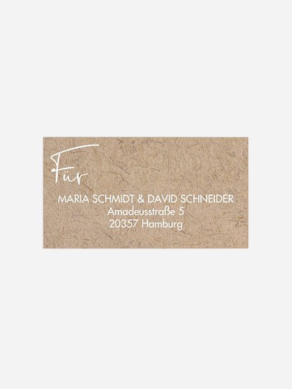 Empfängeraufkleber Hochzeit Crafty