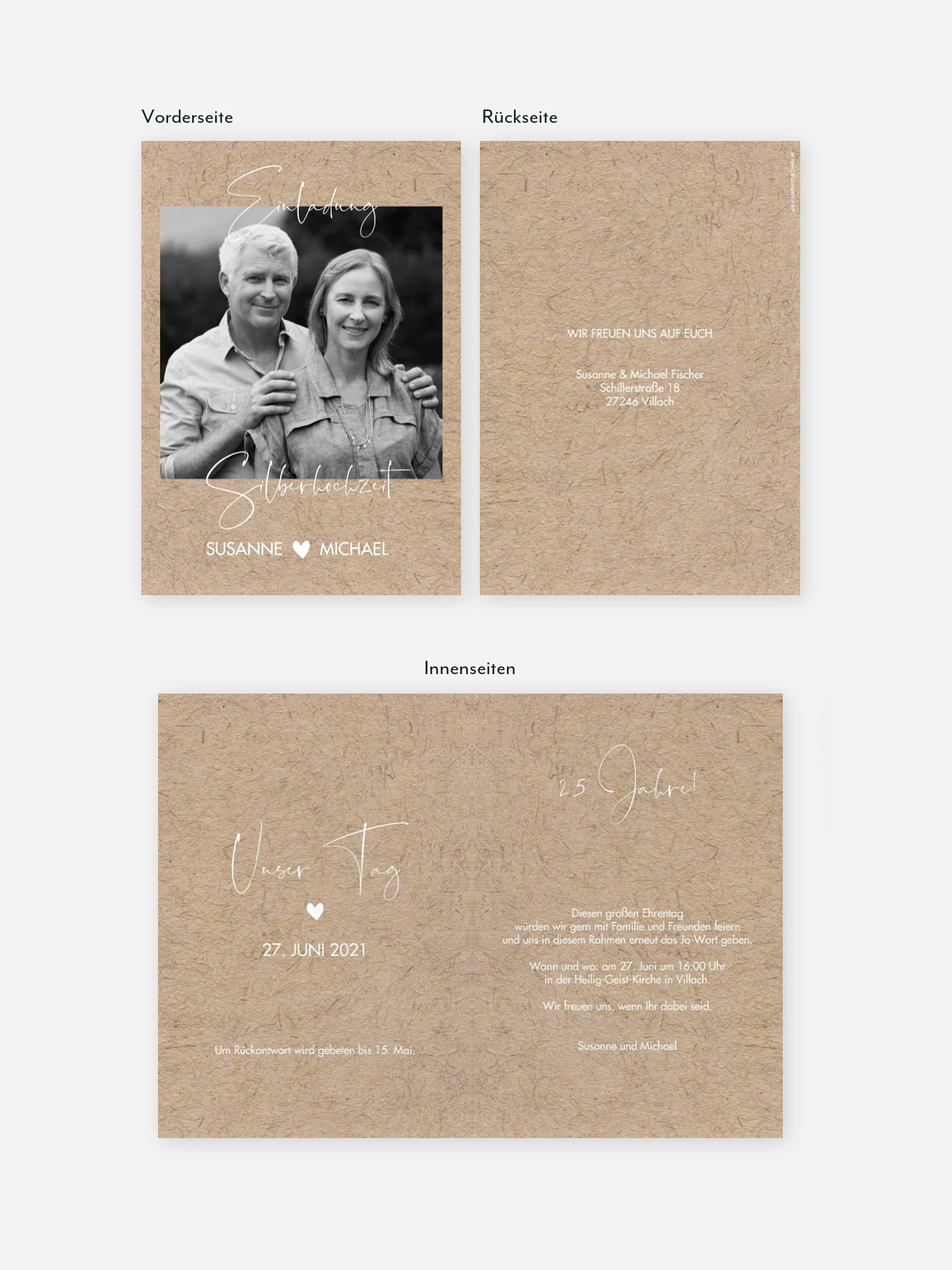 Einladung zur Silberhochzeit Crafty