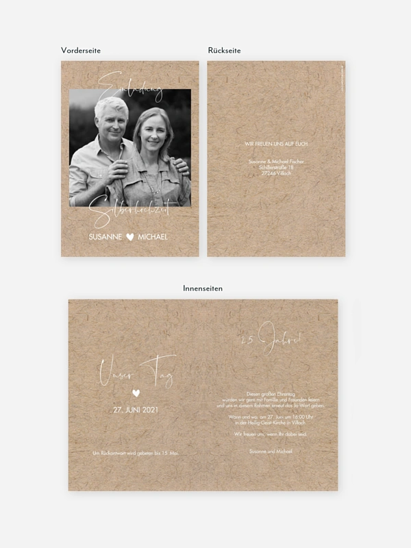 Einladung zur Silberhochzeit Crafty