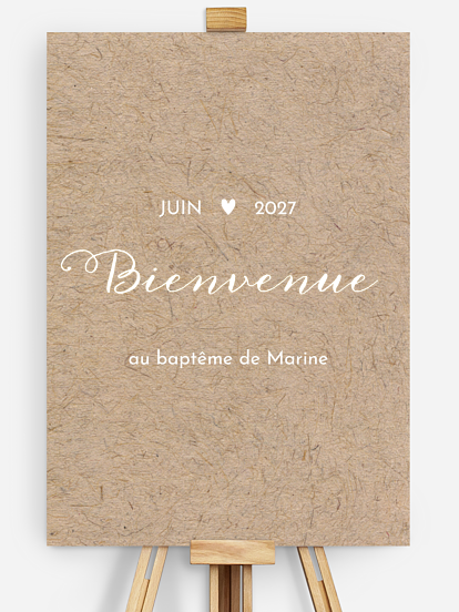 Poster bienvenue baptême Crafty