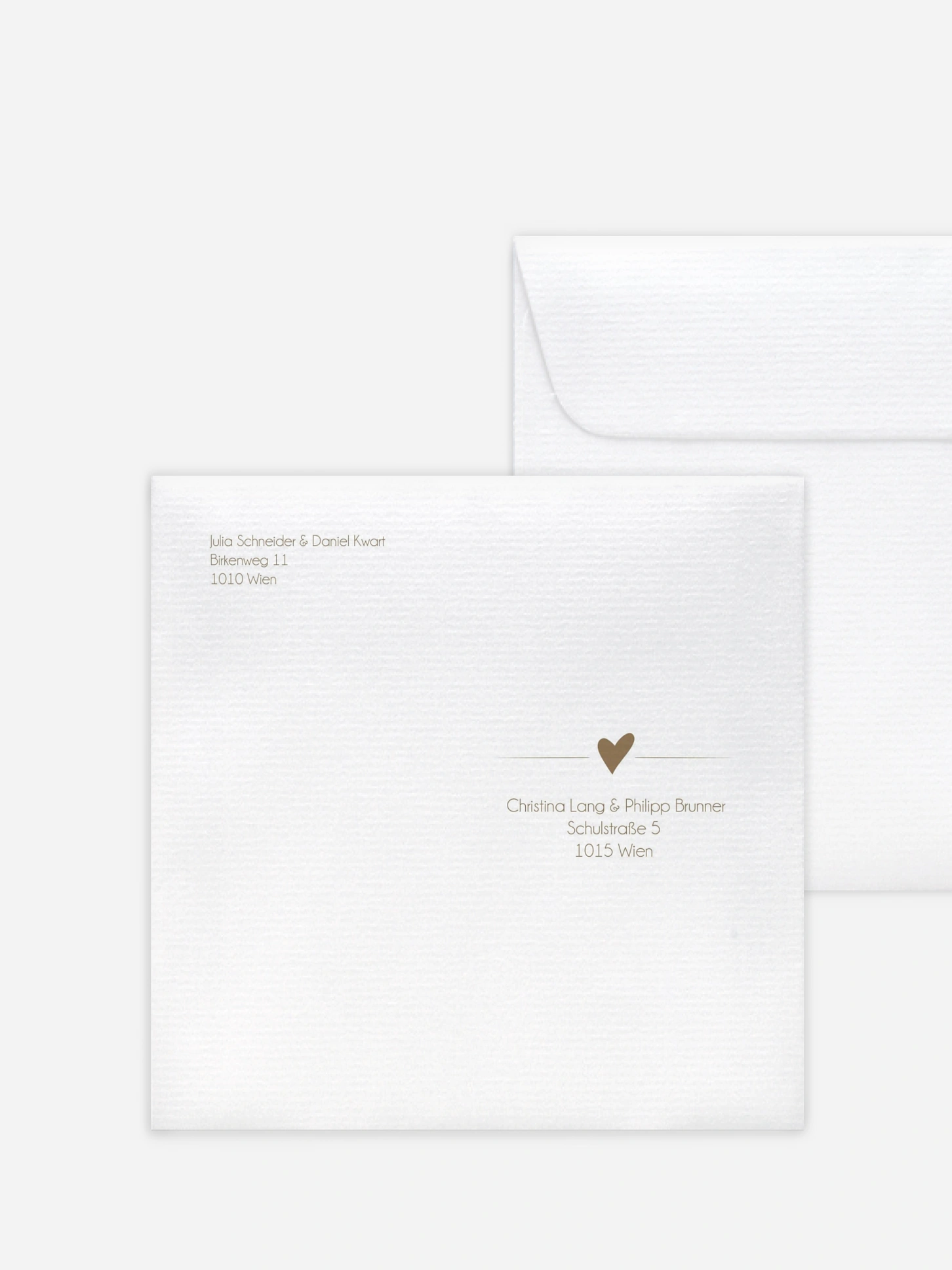 Bedruckter Briefumschlag Hochzeit Liebesglück