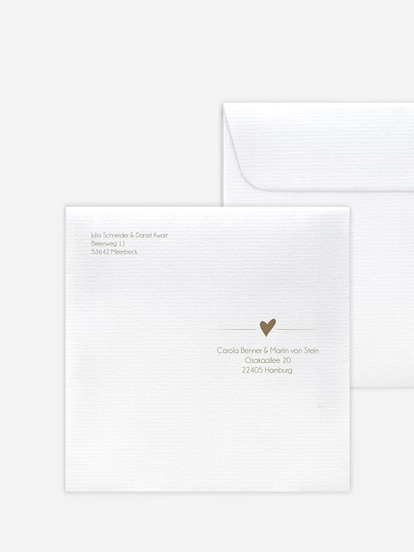 Bedruckter Briefumschlag Hochzeit Liebesglück