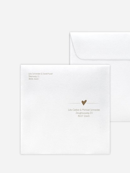 Bedruckter Briefumschlag Hochzeit Liebesglück