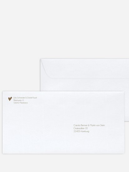 Bedruckter Briefumschlag Hochzeit Liebesglück