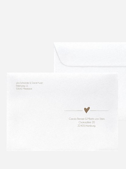 Bedruckter Briefumschlag Hochzeit Liebesglück