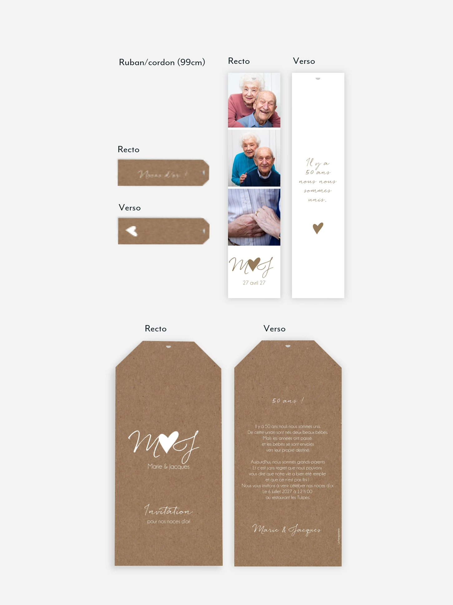 Invitation anniversaire mariage 50 ans Bonheur éternel