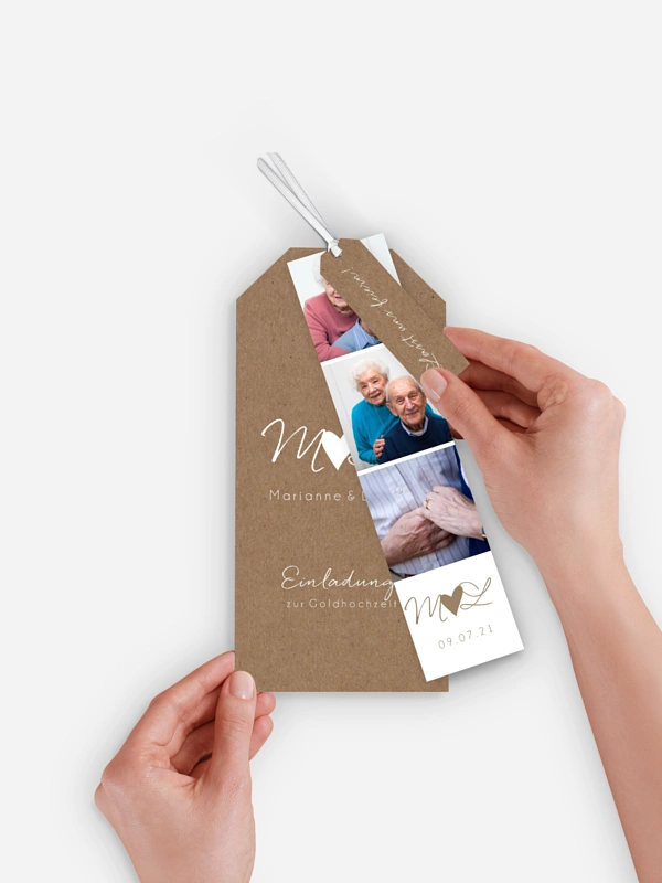 Einladung zur Goldenen Hochzeit Liebesglück