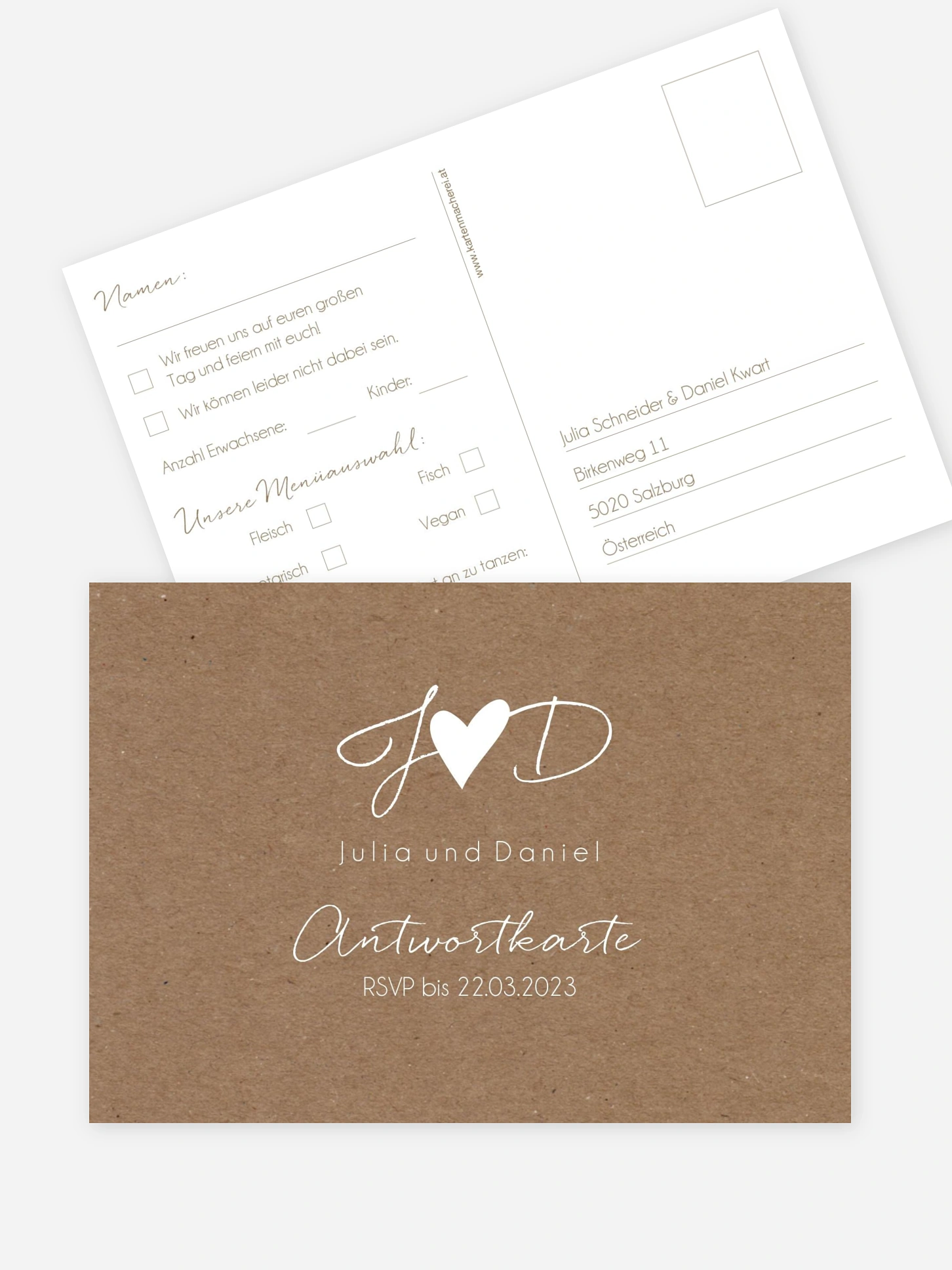 Antwortkarte Hochzeit Liebesglück
