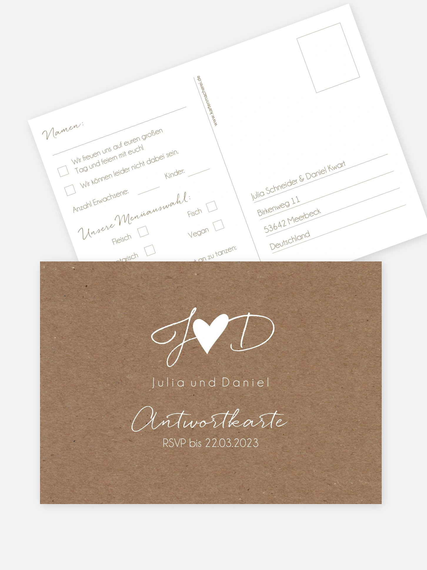 Antwortkarte Hochzeit Liebesglück