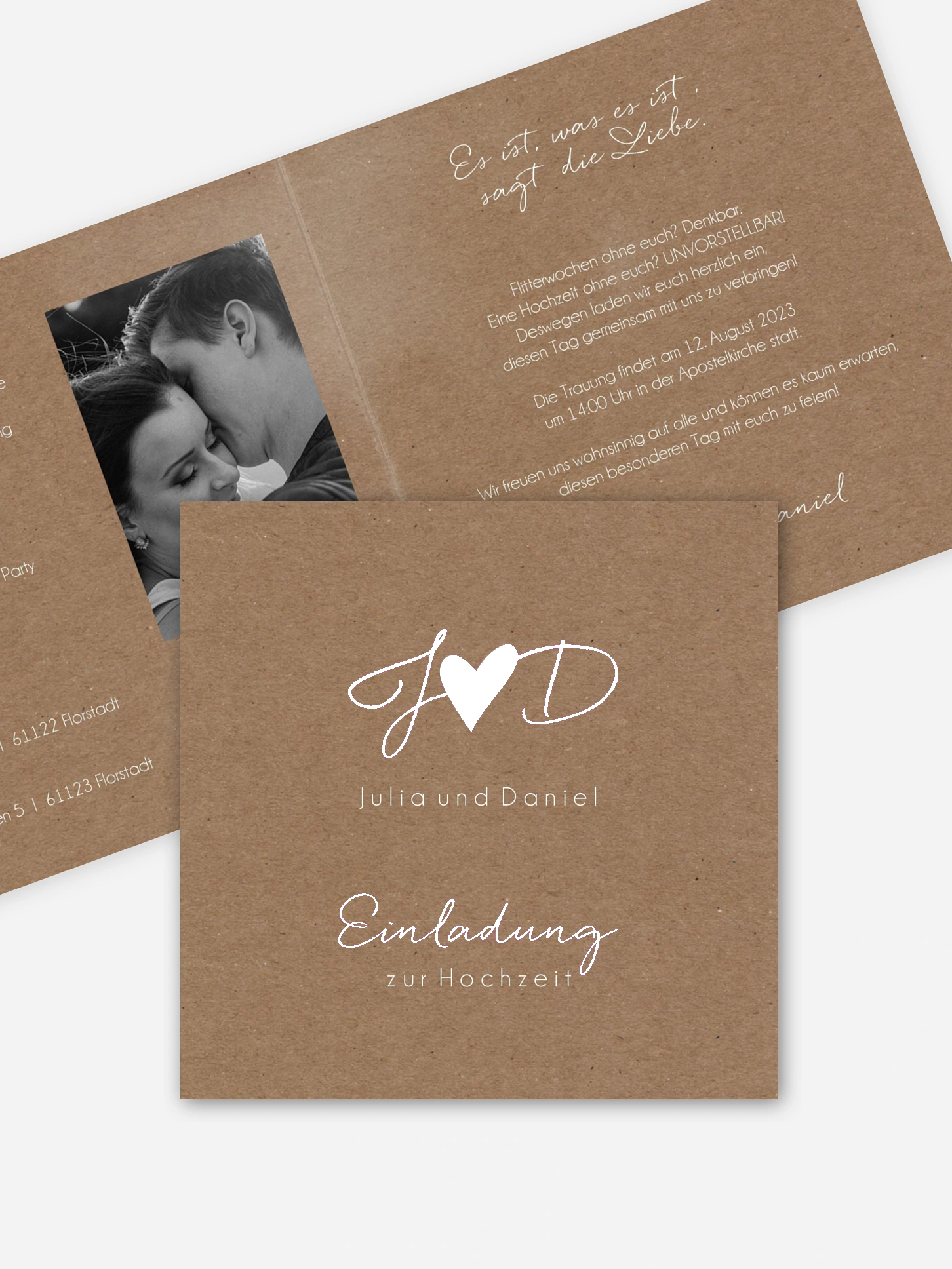 Hochzeitseinladung Liebesglück
