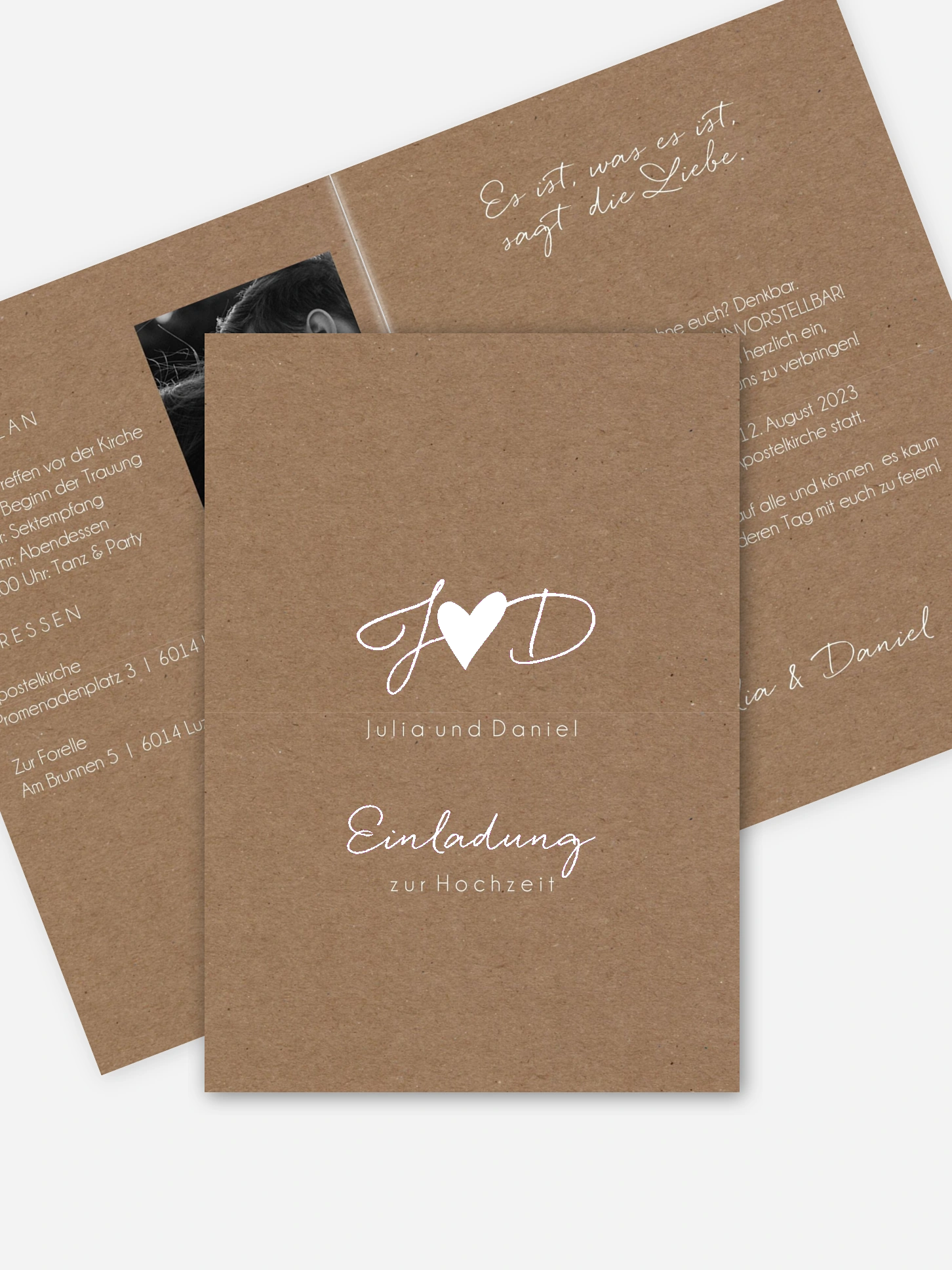 Hochzeitseinladung Liebesglück