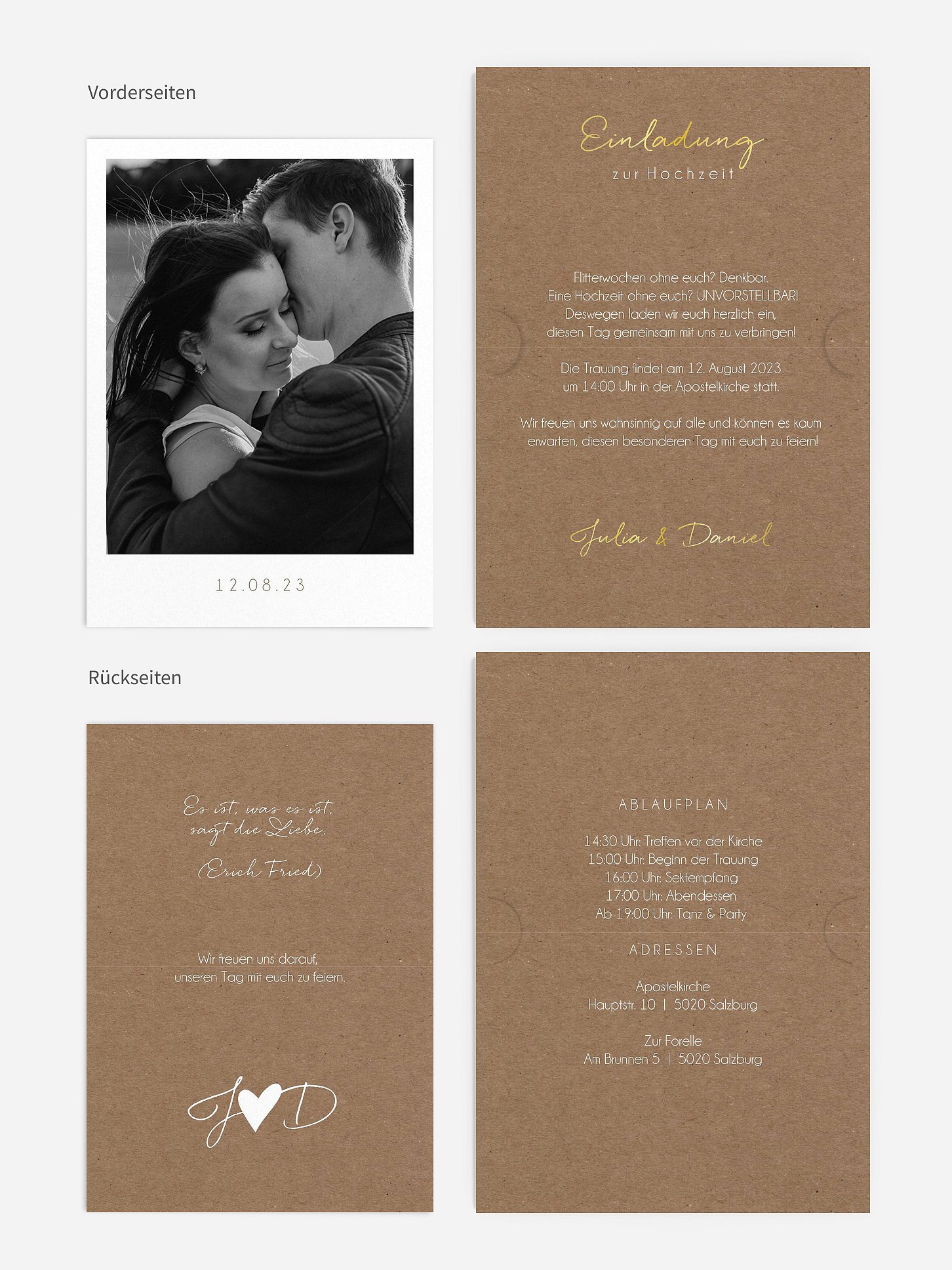 Hochzeitseinladung Liebesglück