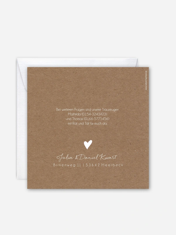 Hochzeitseinladung Liebesglück