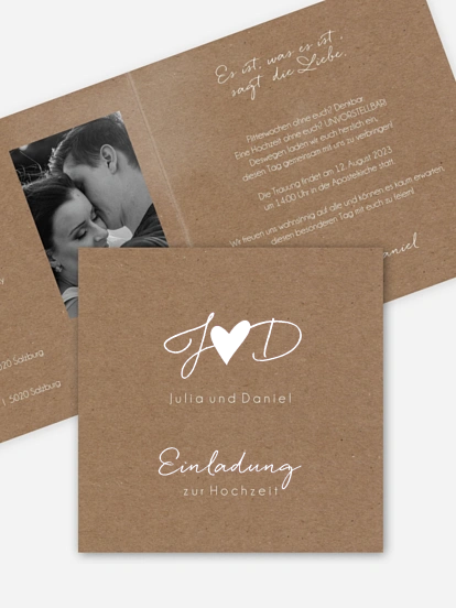 Hochzeitseinladung Liebesglück