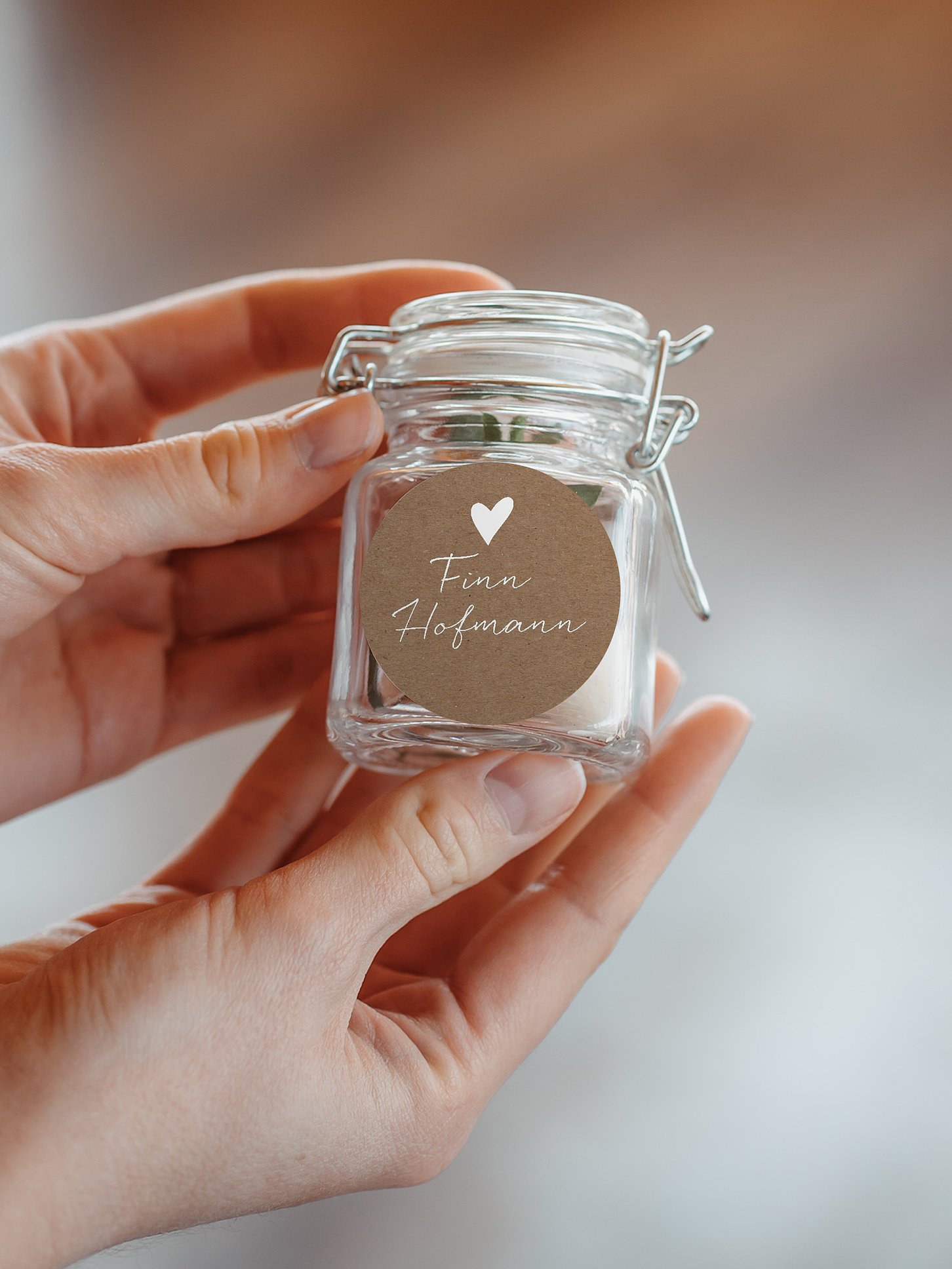 Geschenkaufkleber personalisiert Liebesglück