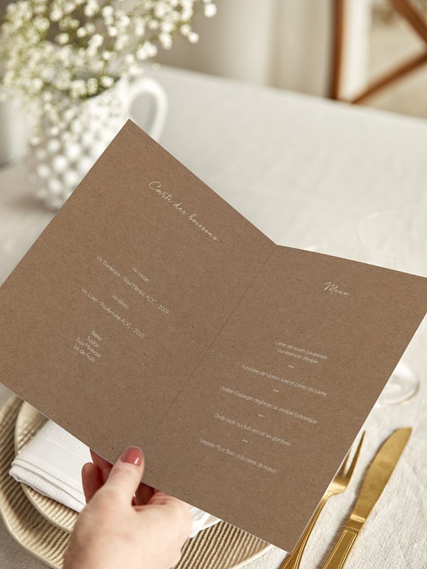 Menu mariage Bonheur éternel
