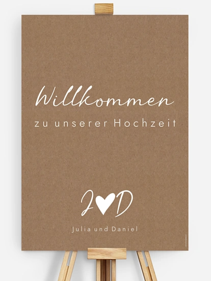 Willkommensschild Liebesglück