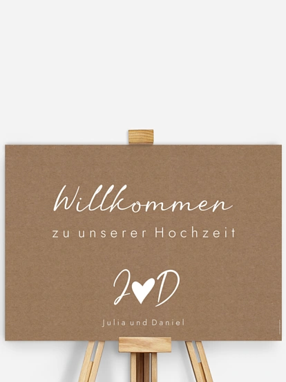 Willkommensschild Liebesglück