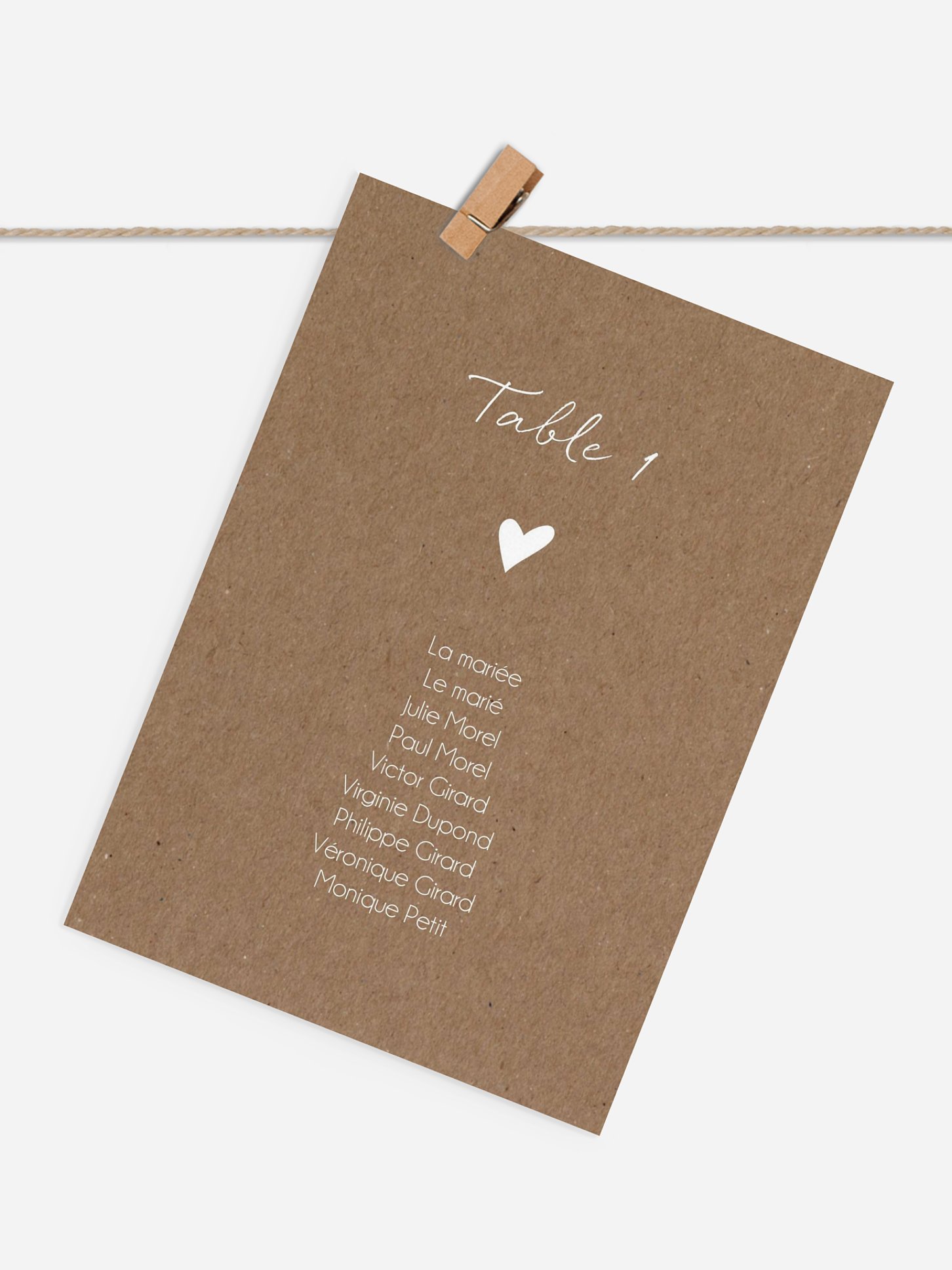 Cartons plan de table mariage Bonheur éternel