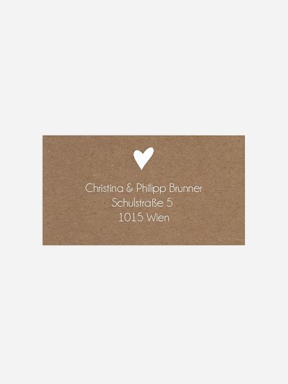 Empfängeraufkleber Silberhochzeit Liebesglück