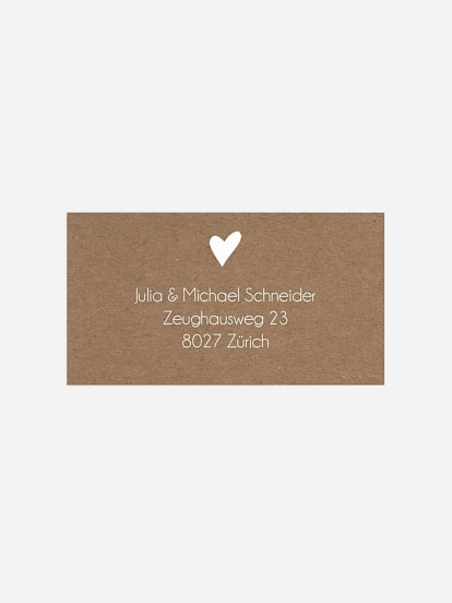 Empfängeraufkleber Silberhochzeit Liebesglück