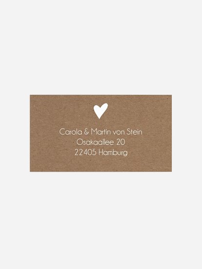 Empfängeraufkleber Silberhochzeit Liebesglück