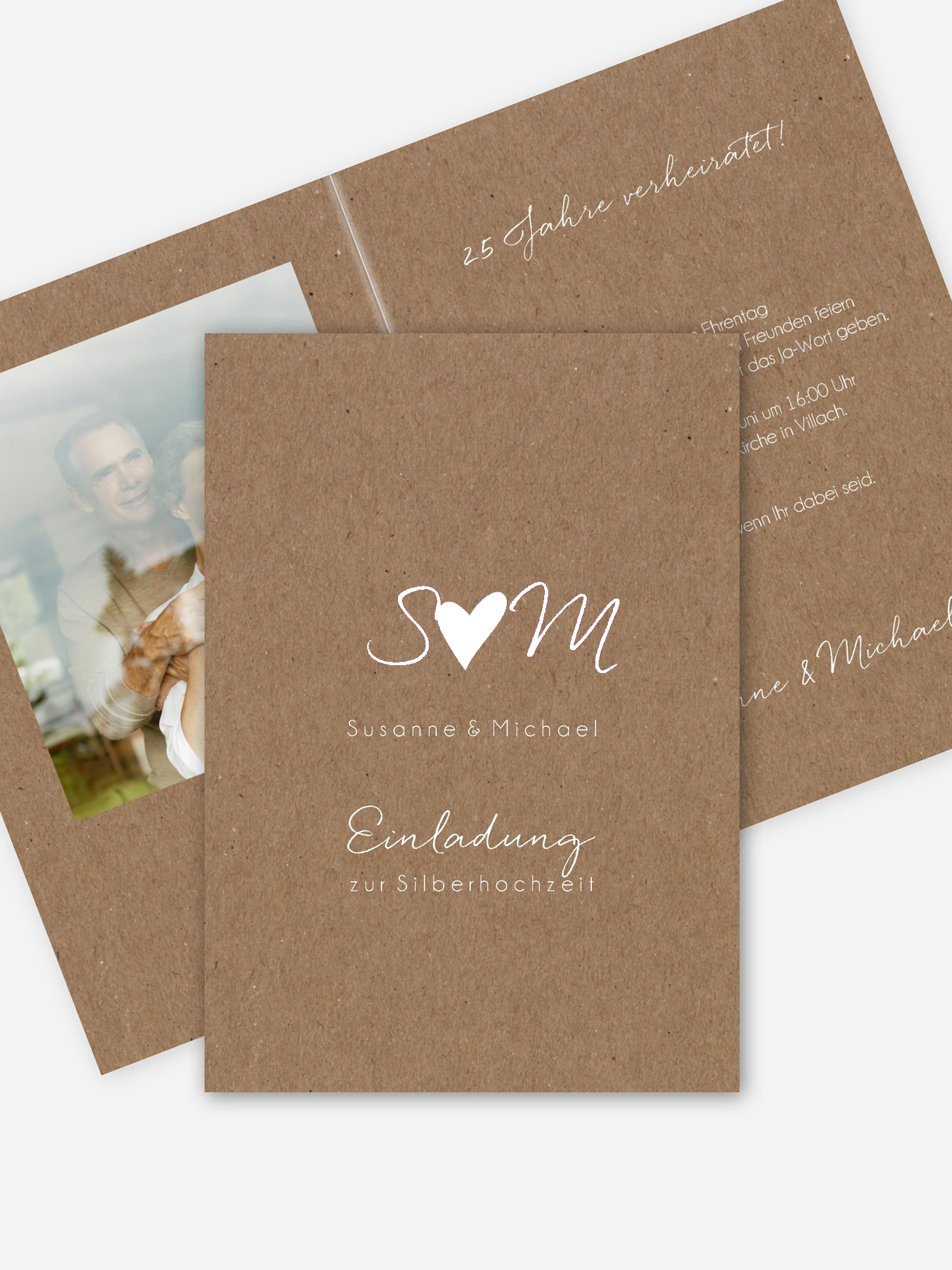 Einladung zur Silberhochzeit Liebesglück