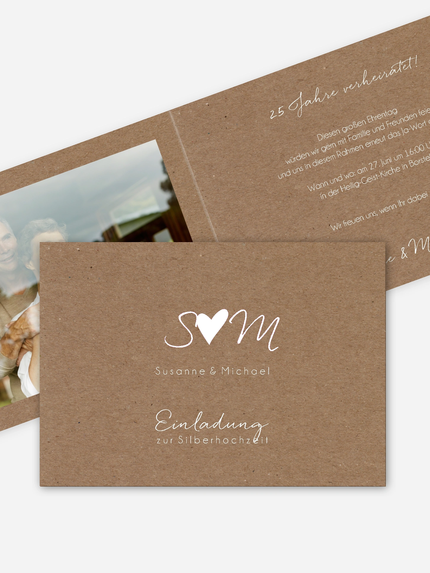 Einladung zur Silberhochzeit Liebesglück