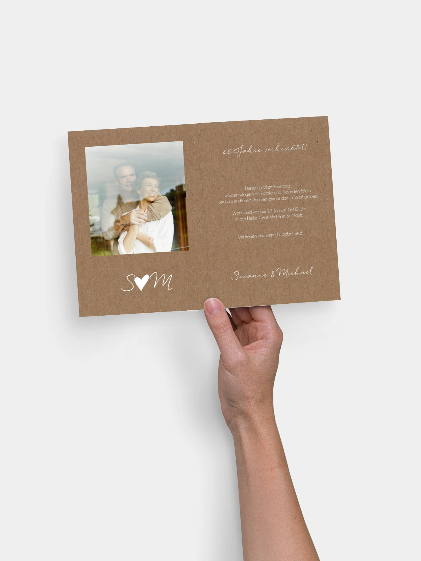 Einladung zur Silberhochzeit Liebesglück