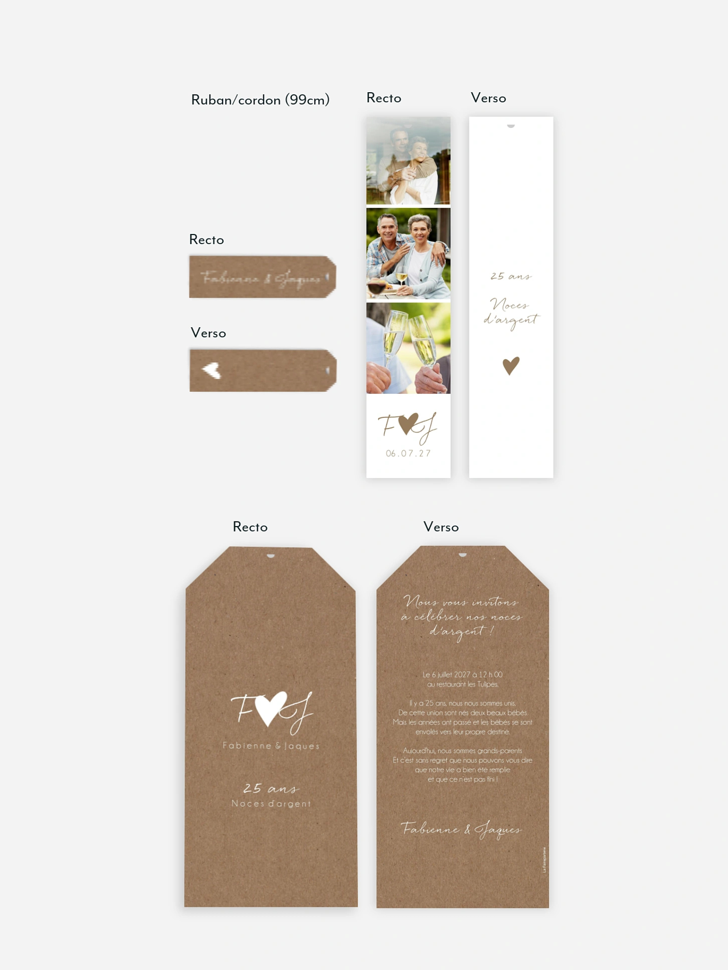 Invitation anniversaire mariage 25 ans Bonheur éternel