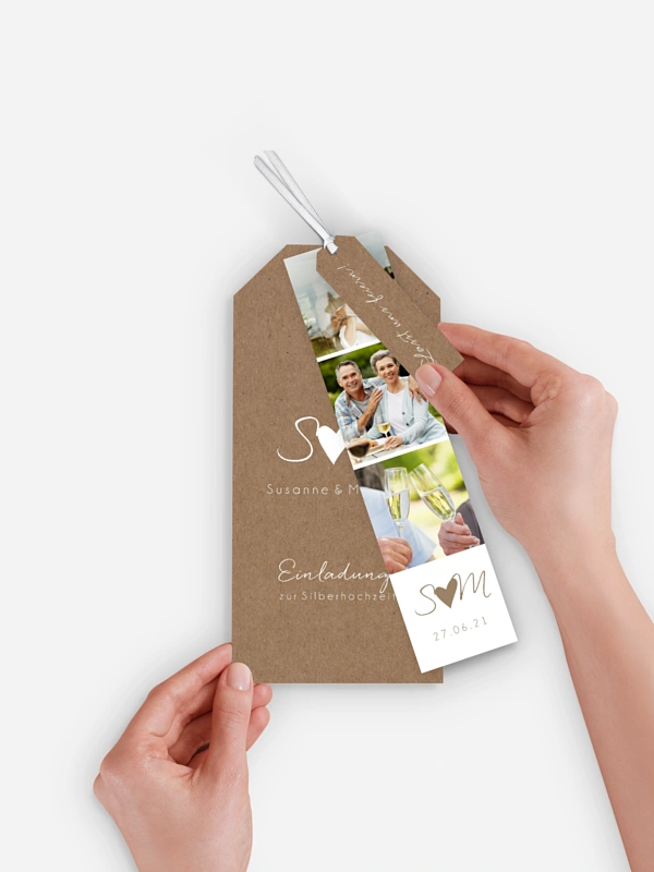 Einladung zur Silberhochzeit Liebesglück