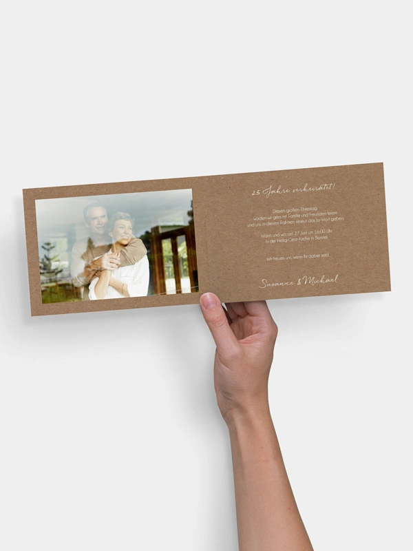 Einladung zur Silberhochzeit Liebesglück