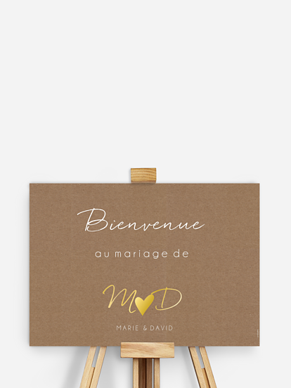 Poster bienvenue mariage Bonheur éternel