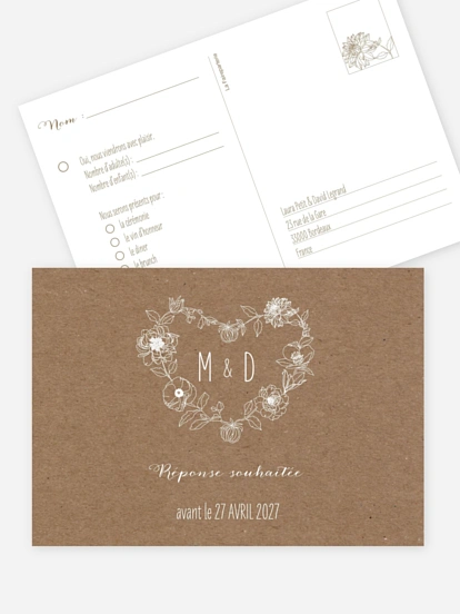 Carton réponse Amour champêtre