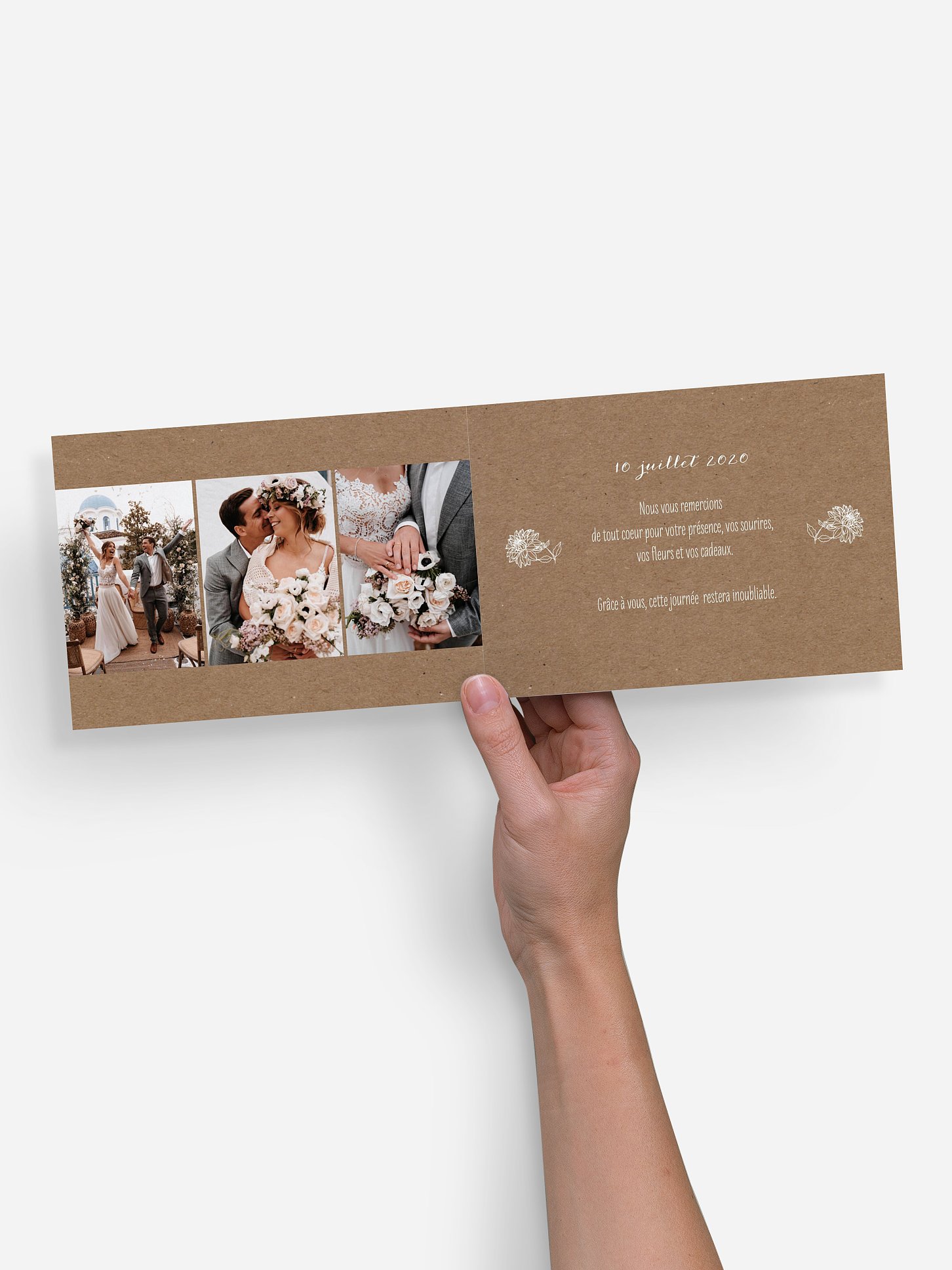 Carte de remerciements Amour champêtre