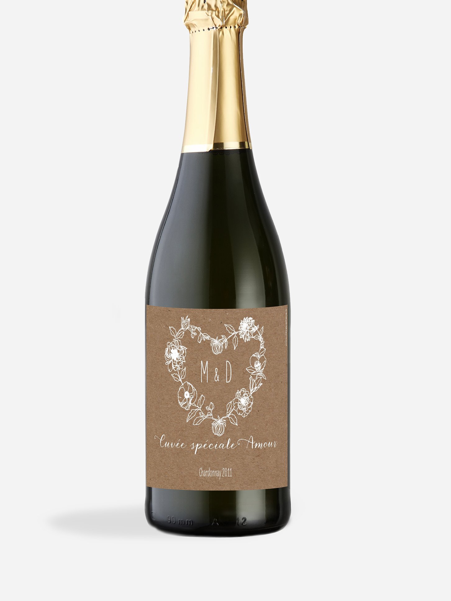 Étiquette bouteille Amour champêtre