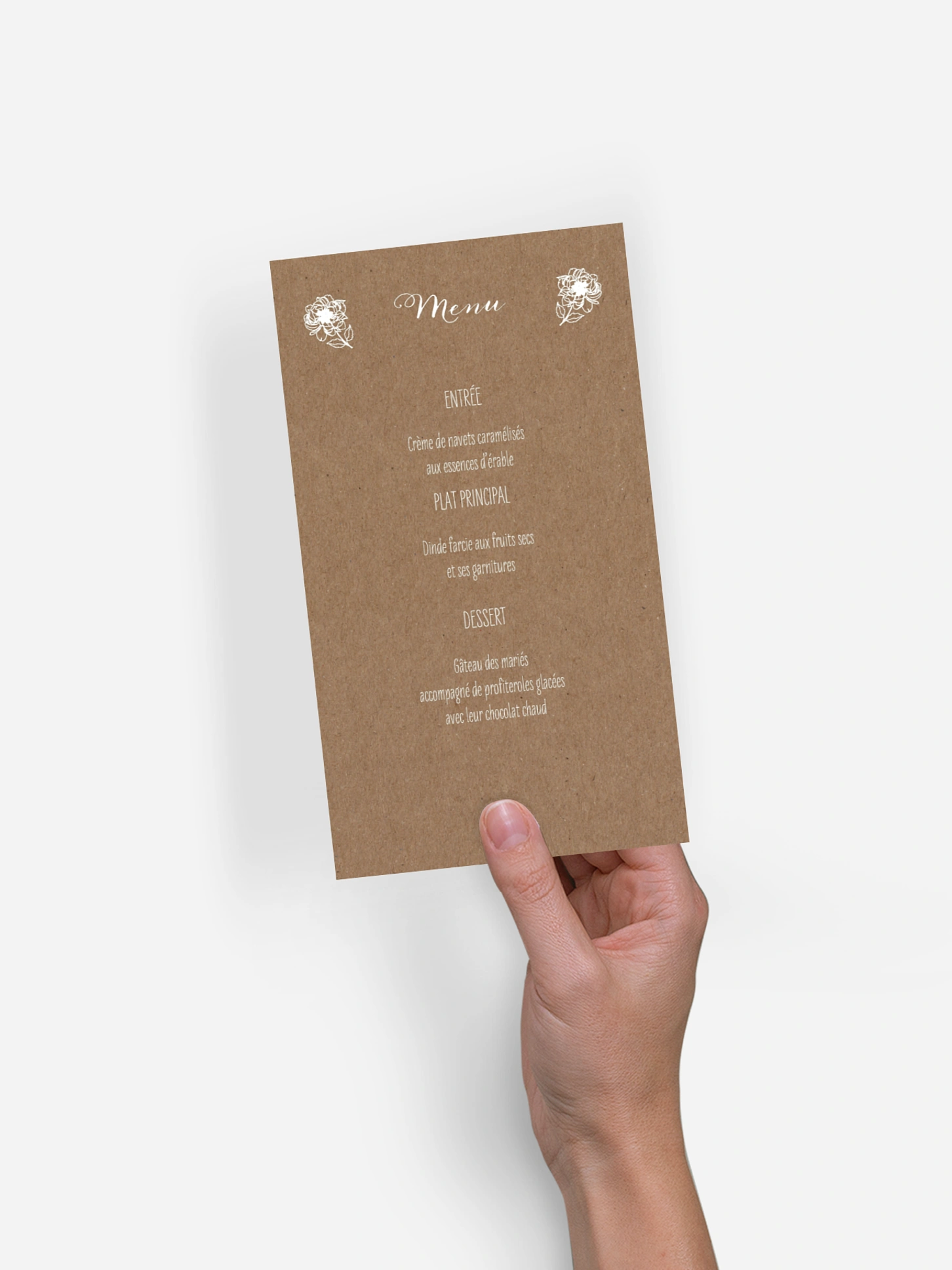 Menu mariage Amour champêtre