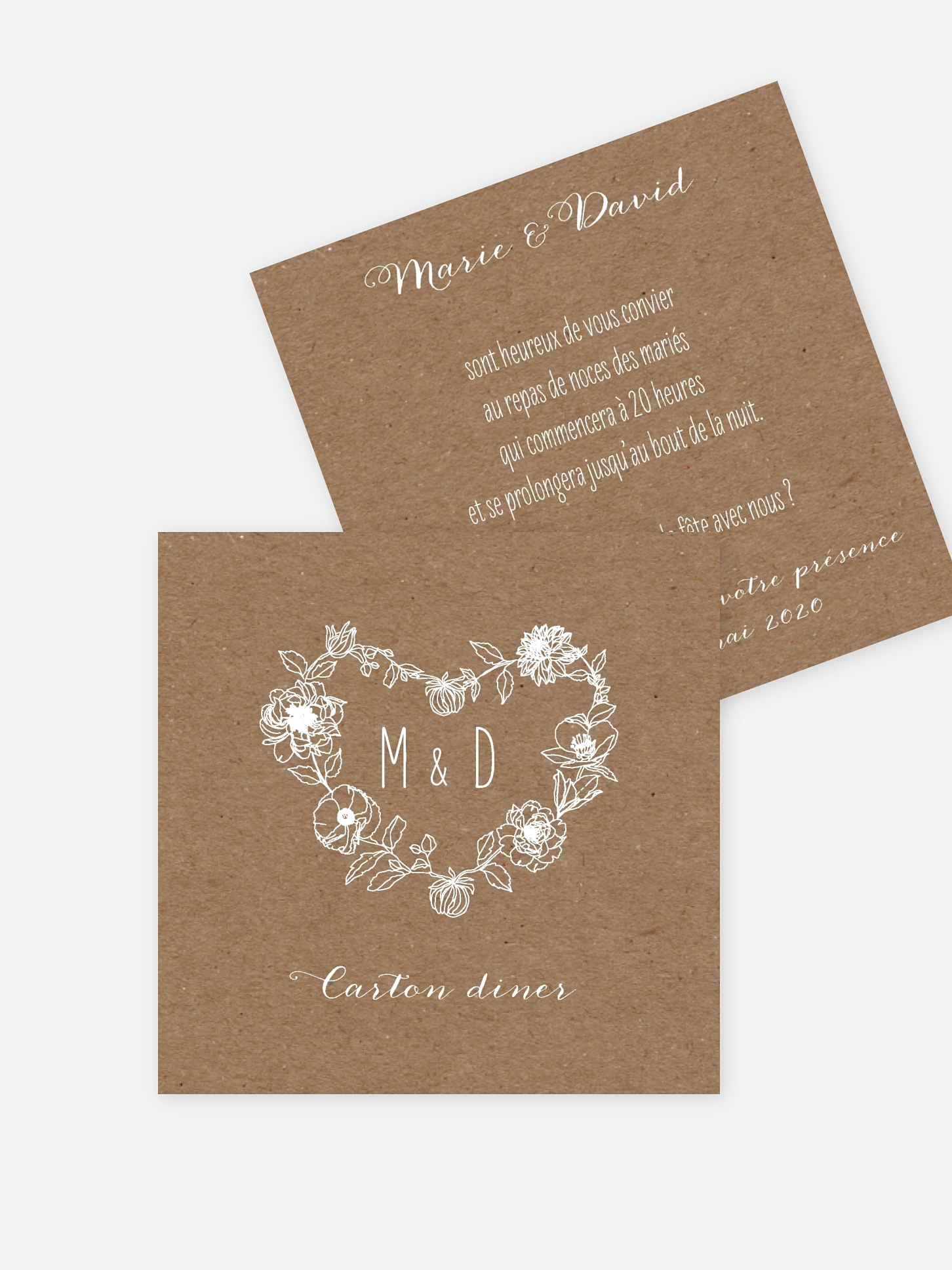 Carton d'invitation Amour champêtre