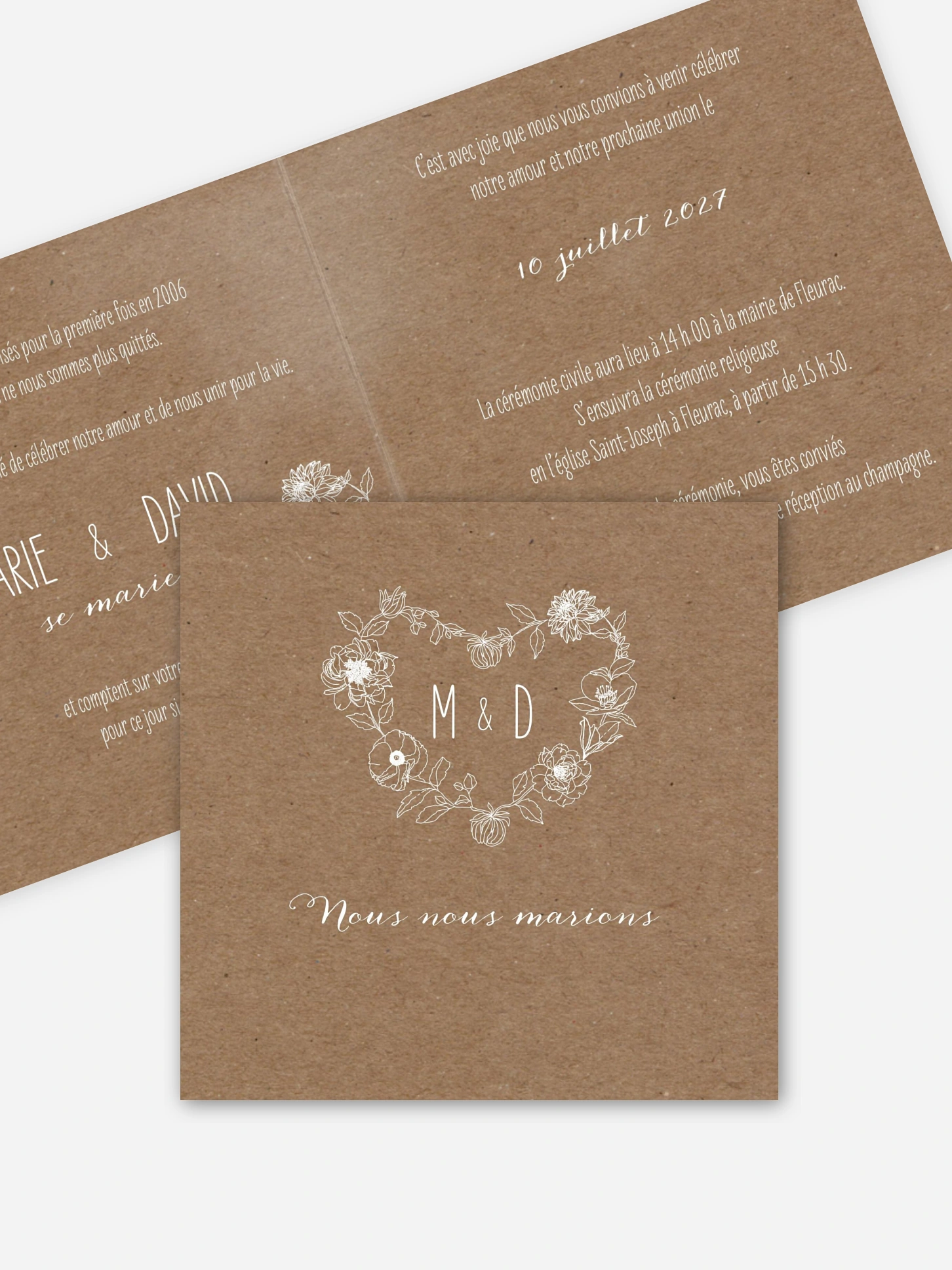 Faire-part de mariage Amour champêtre