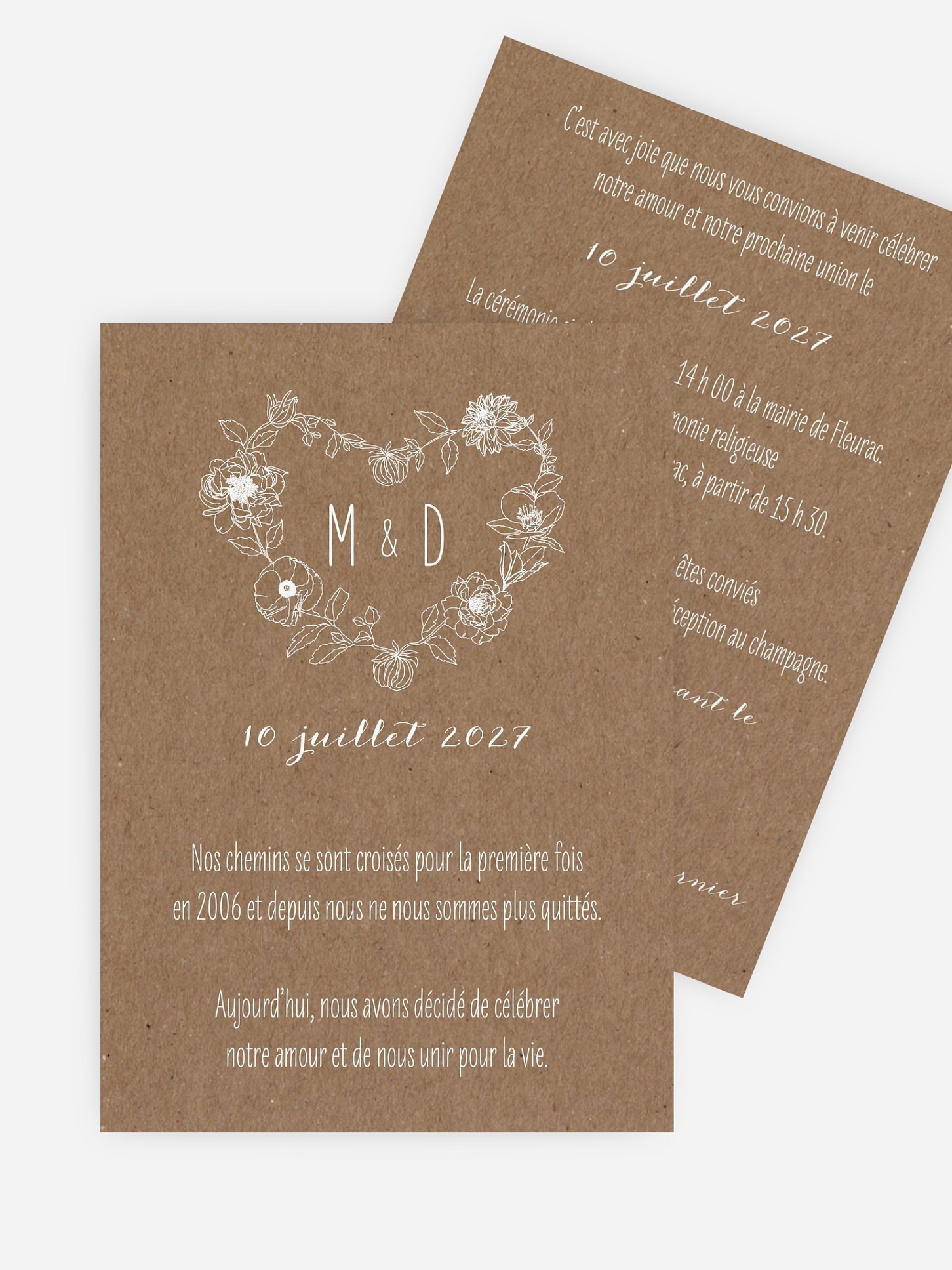 Faire-part de mariage Amour champêtre