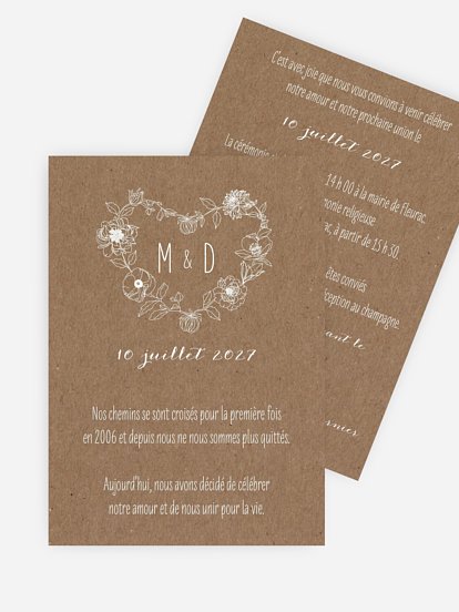 Faire-part de mariage Amour champêtre