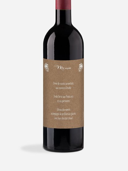 Etiquette bouteille Amour champêtre