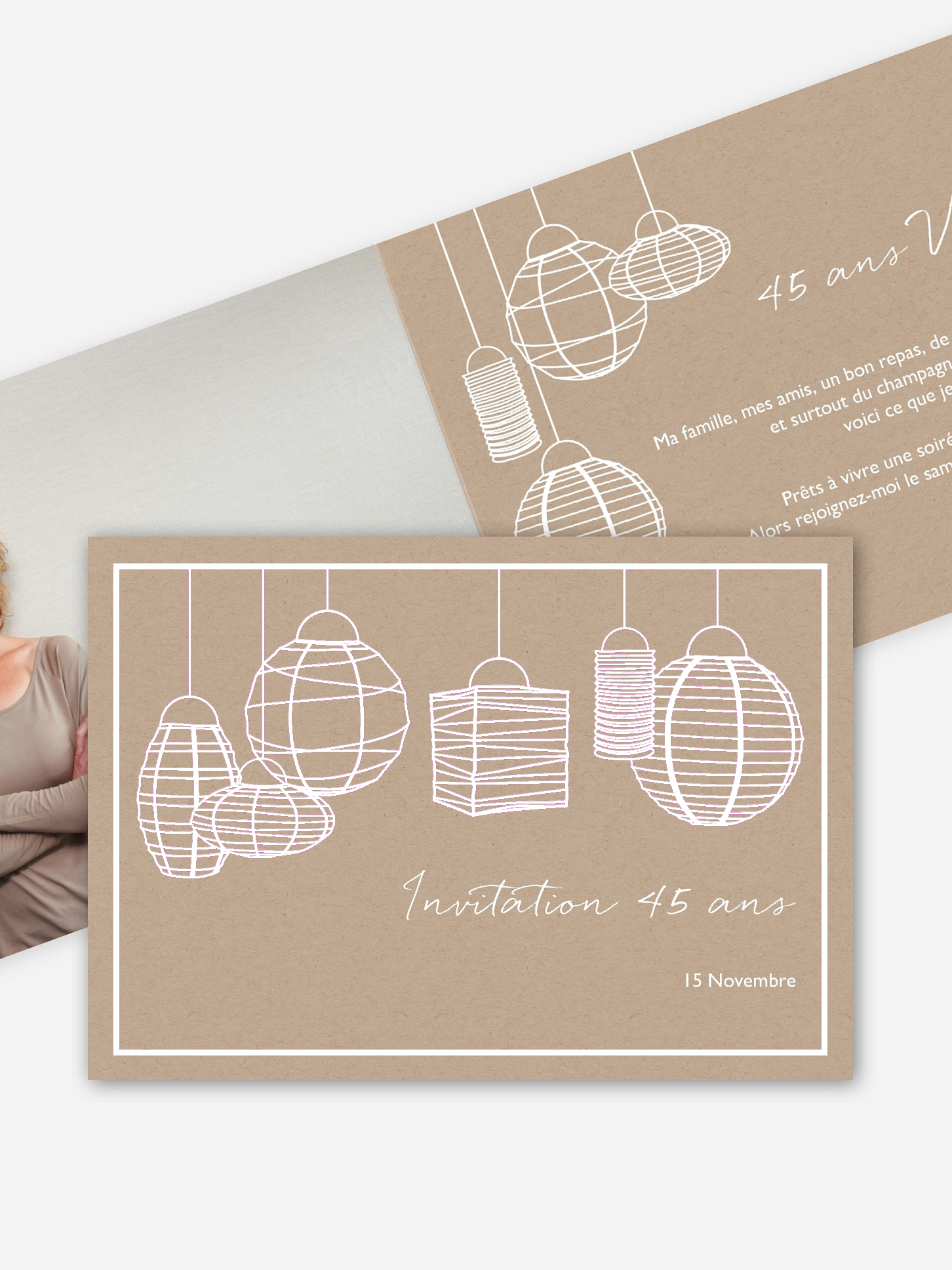 invitation anniversaire Lampions