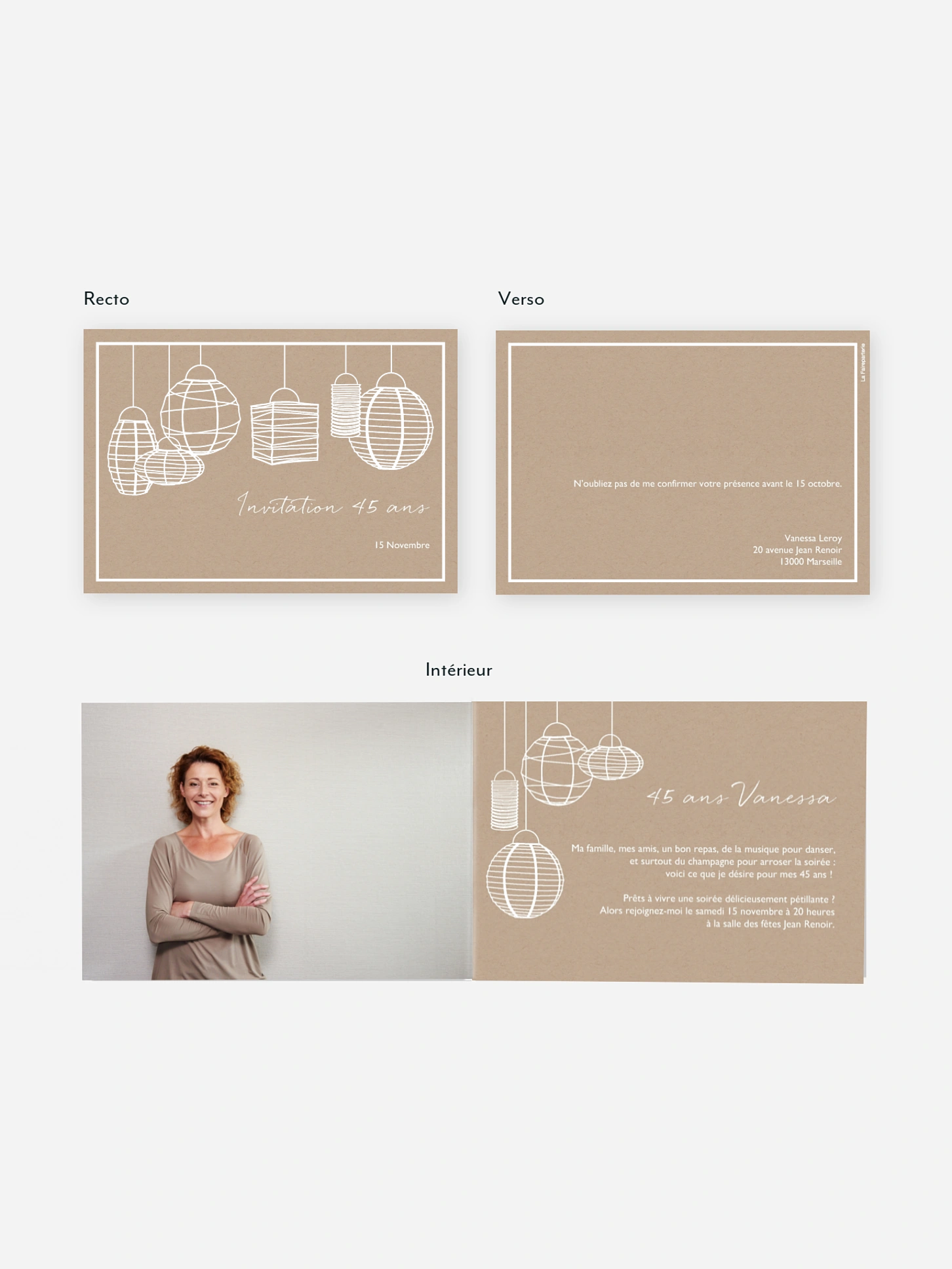 invitation anniversaire Lampions