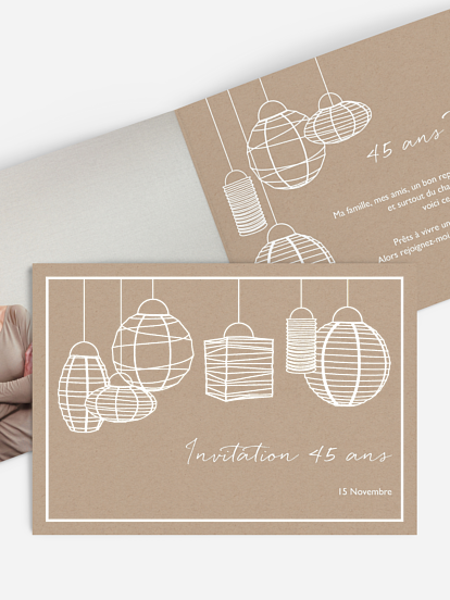 invitation anniversaire Lampions