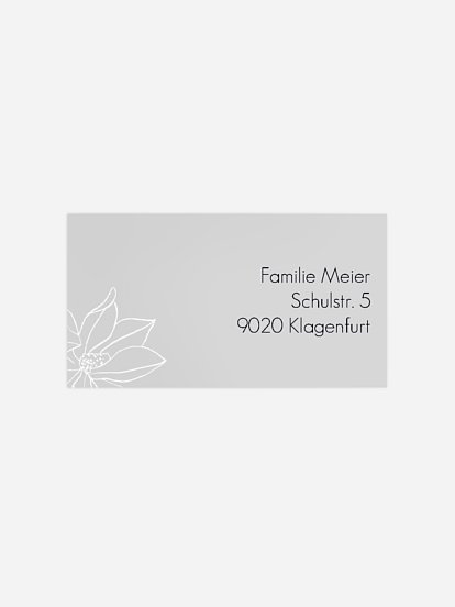 Empfängeraufkleber Trauer Magnolia
