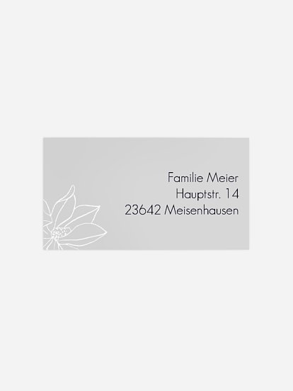 Empfängeraufkleber Trauer Magnolia
