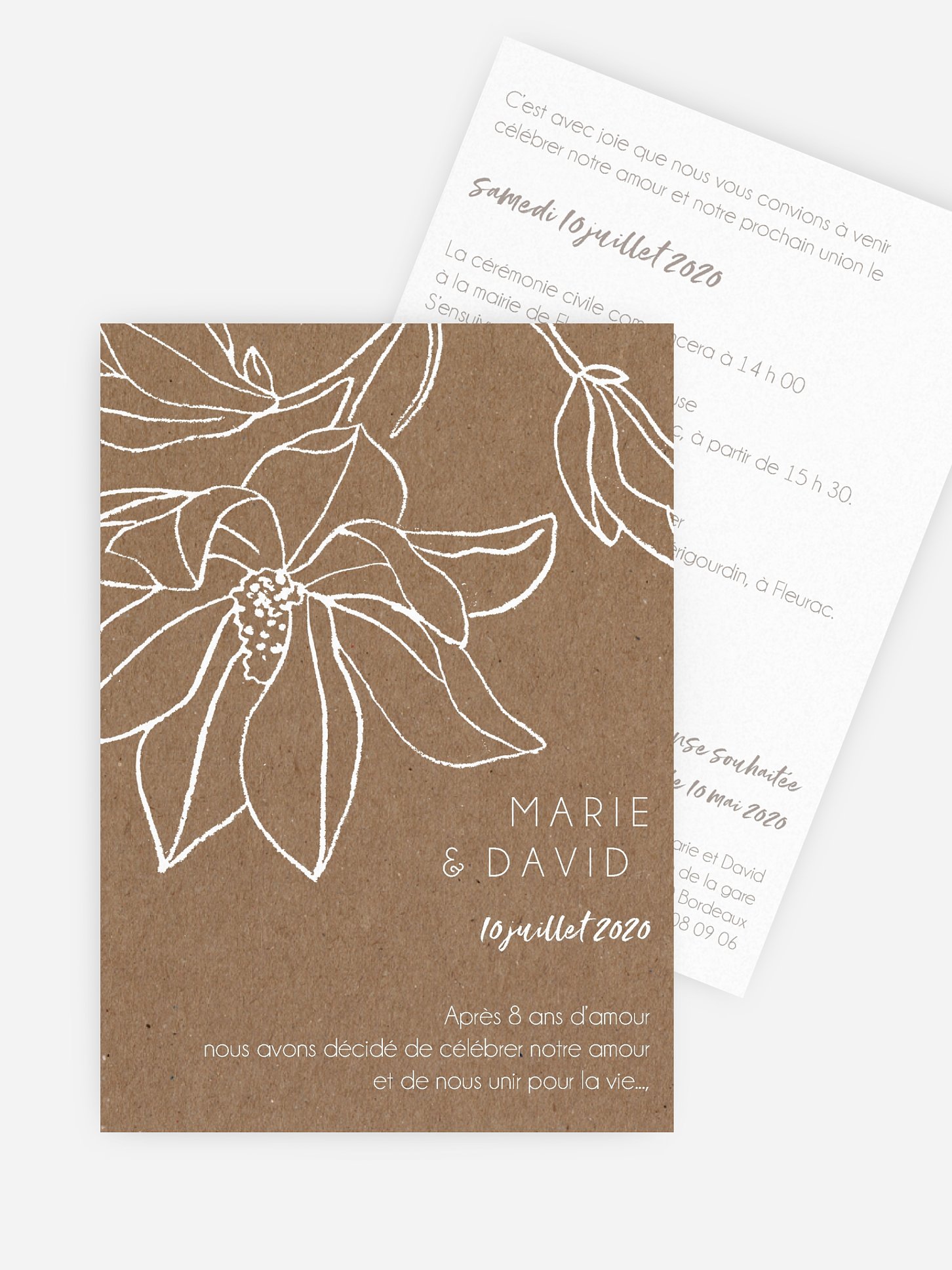 Faire-part de mariage Magnolia